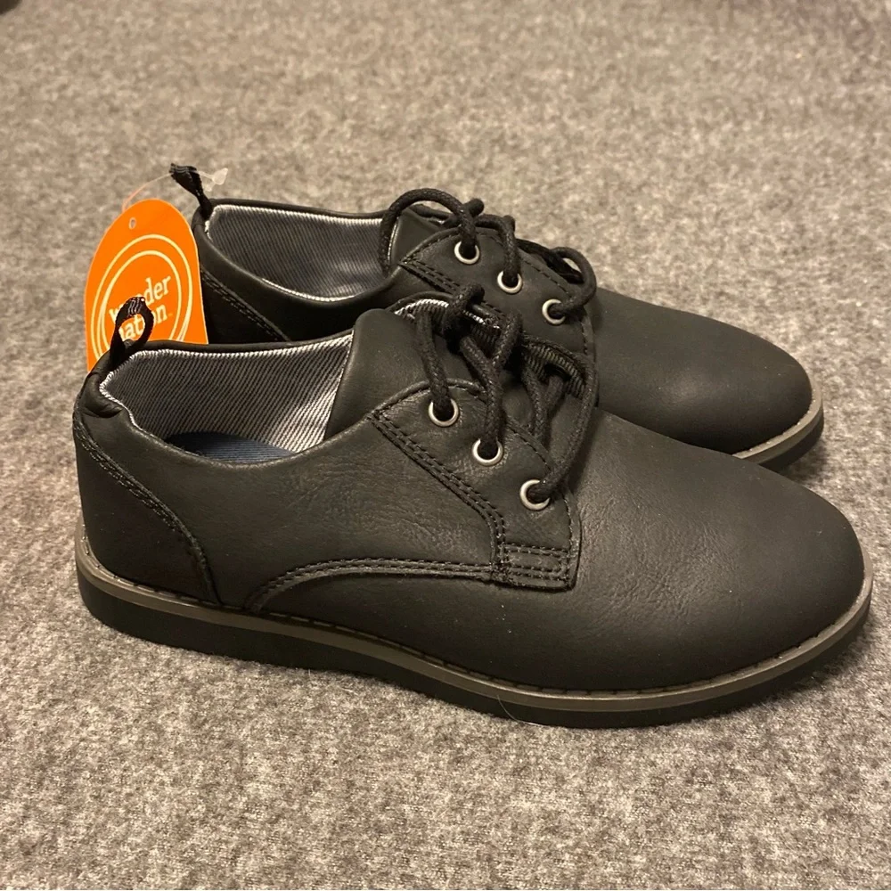 Wonder Nation Oxford Shoes Boys Size 13 Black‎ Lace Up New